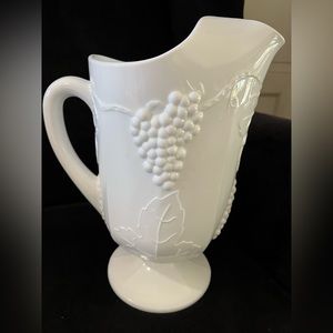 Milk Glass Vintage Large Pitcher